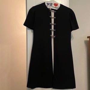 Evan-Picone dress black/cream w/ gold hardware